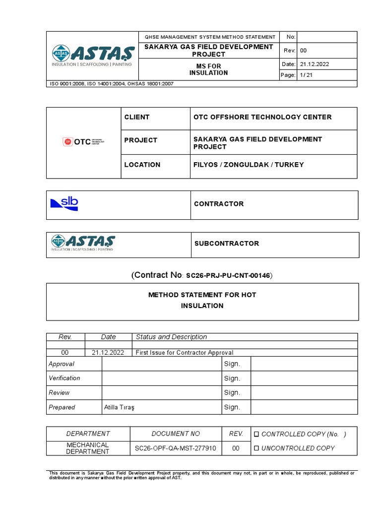 Method-Of Statementsc26-Opf-Pe-Dwg-252992 - R04 | PDF