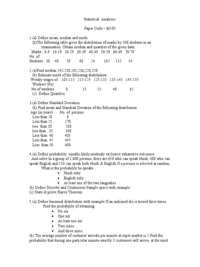 Statistical Analysis PDF