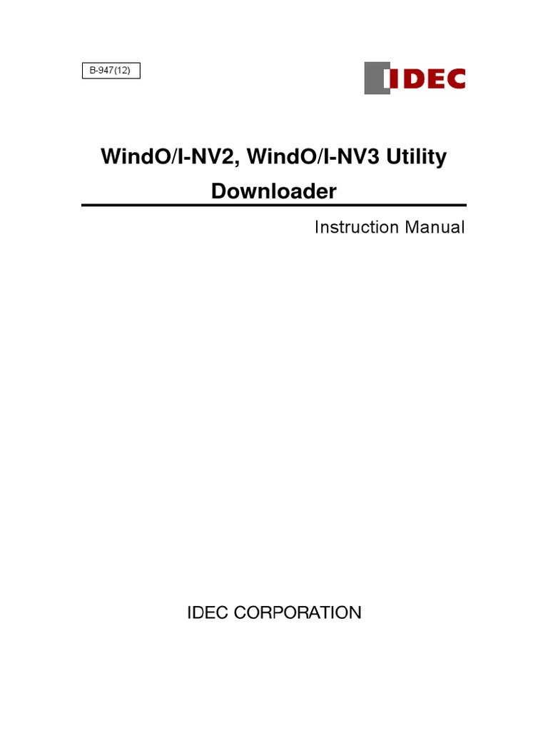 IDEC WindO I NV2 and WindO I NV3 Utility Downloader Manual | PDF ...