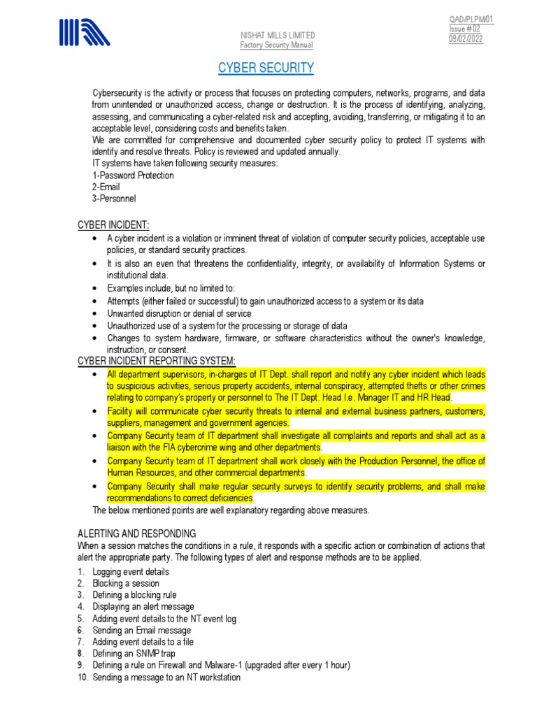 Cyber Security and Security Training | PDF | Computer Security | Security