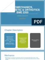 BME 2205 Lecture 1 Introduction To Biomechanics