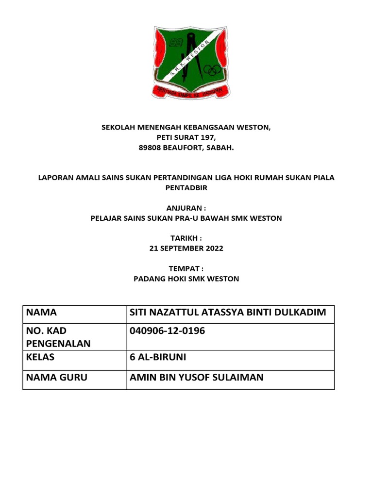 Laporan Sains Sukan Amali 1 | PDF
