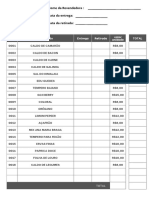 Descrição Entrega Retirada Valor Unidade Total: Nome Da Revendedora: Data Da Entrega: Data Da Retirada