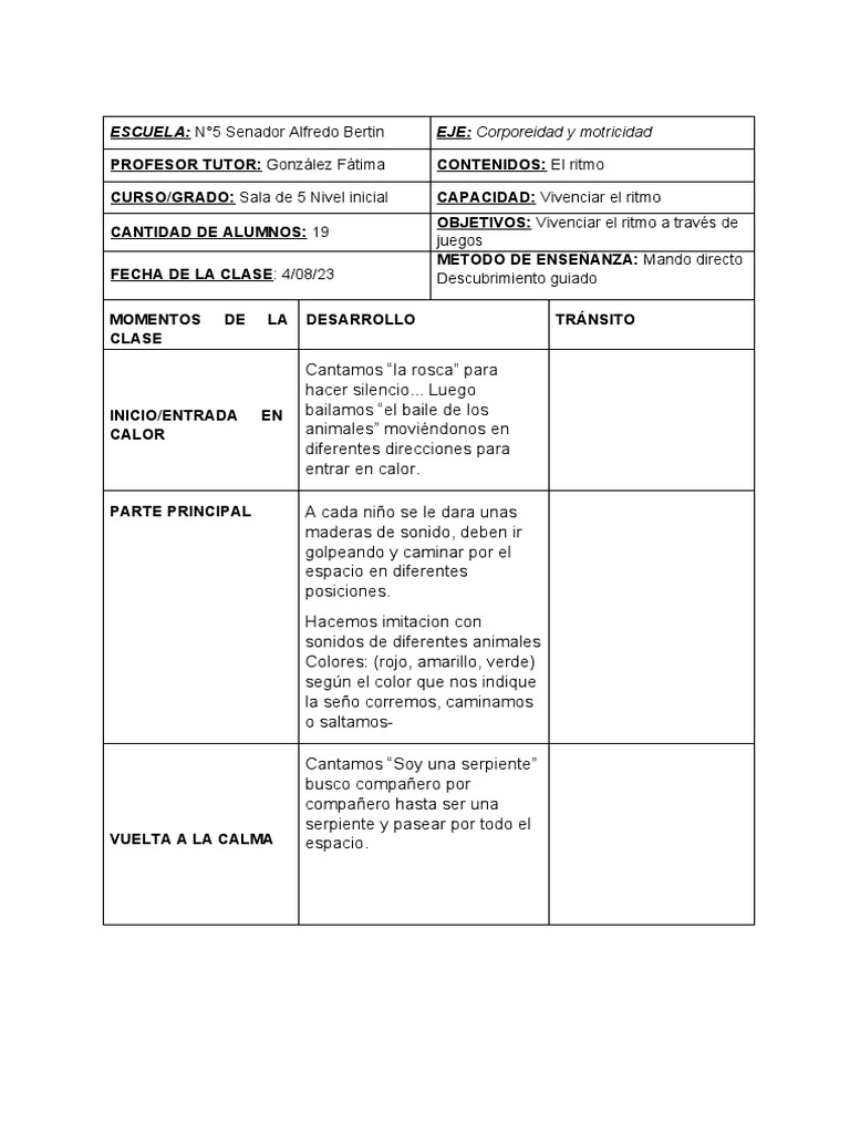 Planificacion NIVEL INICIAL | PDF