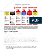 Fire Extinguisher Types and Uses