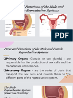 Parts and Functions of The Male and Female Reproductive Systems Role of Hormones in Male and Female Reproductive Systems