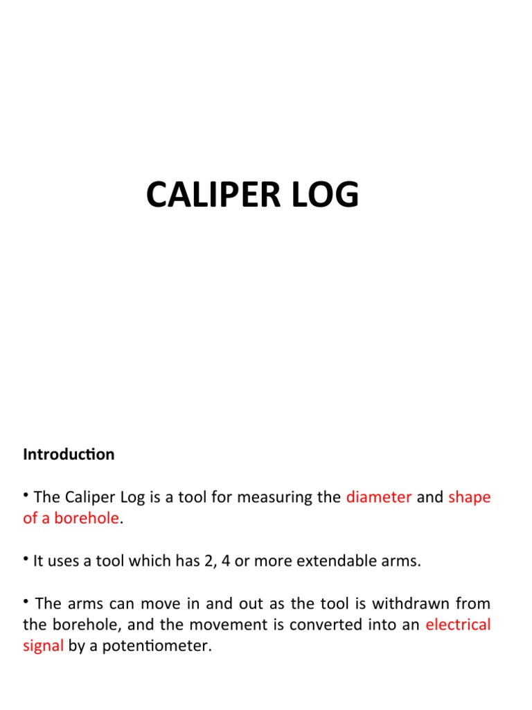 Caliper log PDF