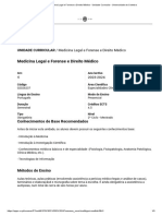 Medicina Legal e Forense e Direito Médico - Unidade Curricular - Universidade de Coimbra