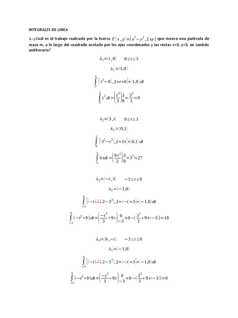 Integrales de Linea PDF
