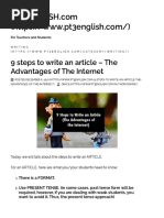 9 Steps To Write An Article - The Advantages of The Internet