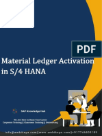 SAP MM Material Ledger Activation in S - 4HANA