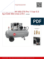Compressor HK 650-270 Pro 11 Bar 5.5 hp4 KW 490 Lmin 270 L