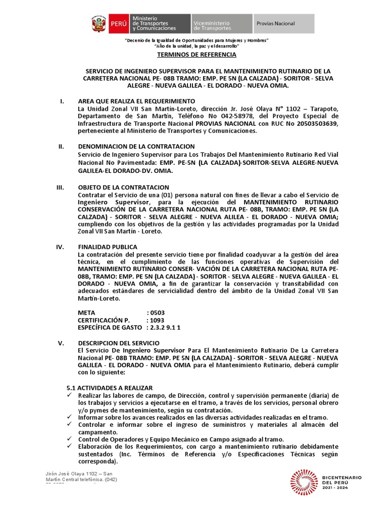 Supervisión de Mantenimiento Vial PE-08B | PDF | Corrupción política ...