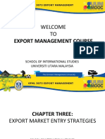Topic 3 - Export Market Entry Strategies