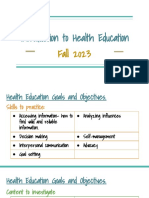 Intro To Health Education '22-'23