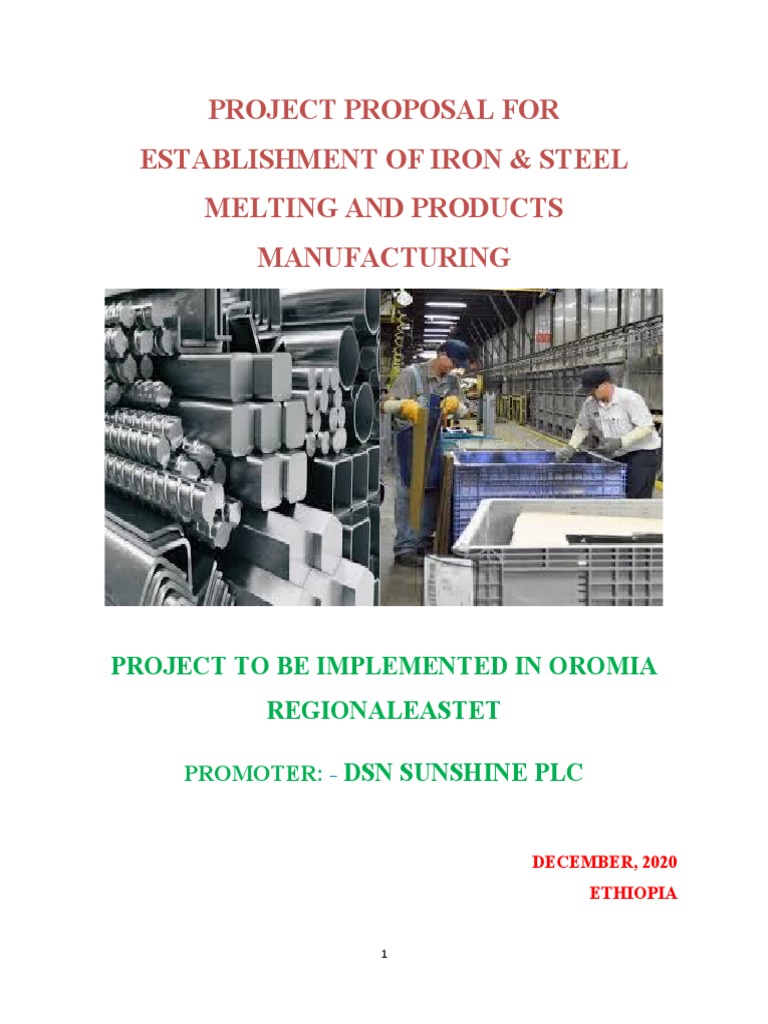 Oromia Iron & Steel Manufacturing Proposal | PDF | Depreciation | Taxes