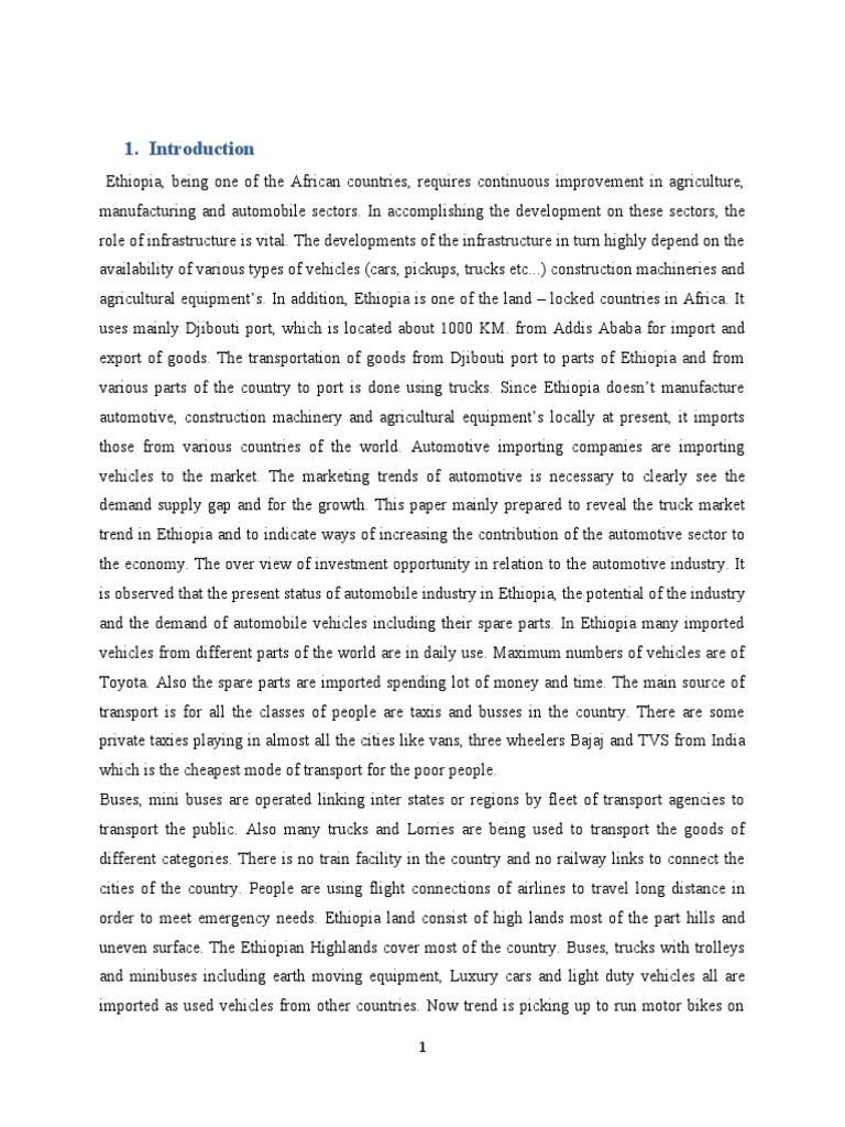 Project Proposal For Investment On Auto Spar Parts Manufacturing Plant