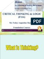 Lesson Notes For Critical Thinking