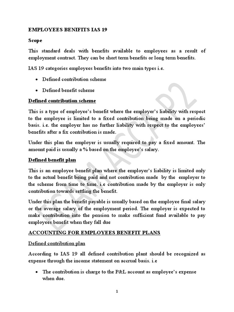 Revised Employees Benifits Ias 19 And Ifrs 2 Pdf Fair Value Pension