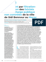 Traitement Par Filtration-Percolation Des Lixiviats de La Décharge Publique Non Contrôlée de La Ville de Sidi Bennour Au Maroc