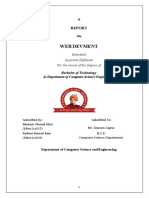 WEB Devment: Submitted in Partial Fulfilment For The Award of The Degree of