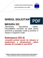 GHIDUL SOLICITANTULUI Pentru Masura 322 Submasura d