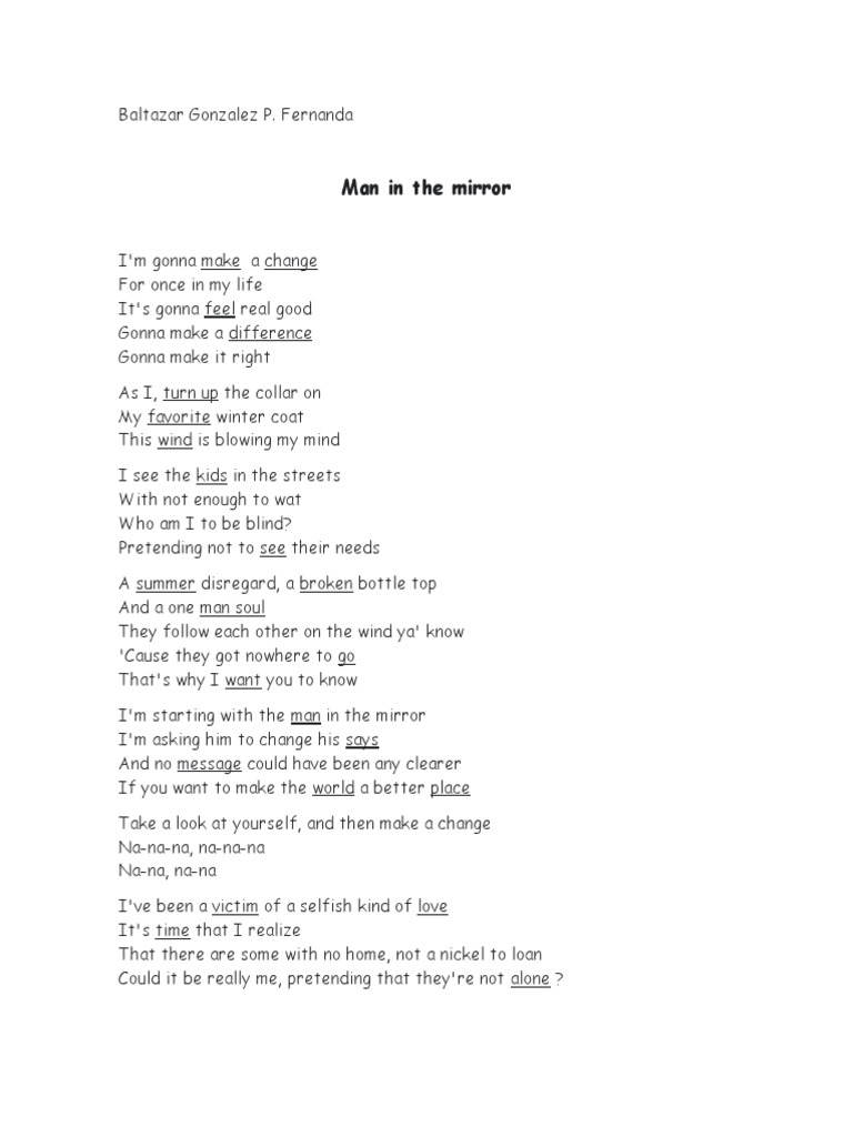 BaltazarG Man in The Mirror (Song) PDF