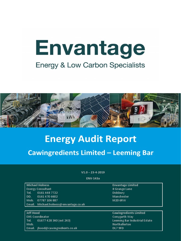 Energy Audit Report for Cawingredients | PDF | Energy Conservation ...