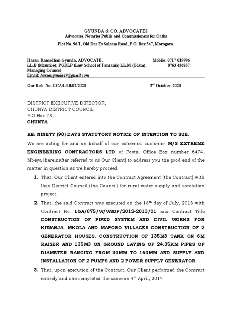 Statutory Notice Meaning In Tamil Example