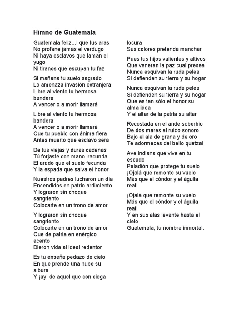 Himno de Guatemala | PDF