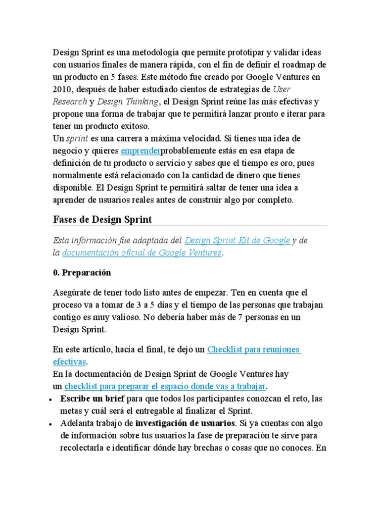 Metodología Sprint Design | PDF | Diseño