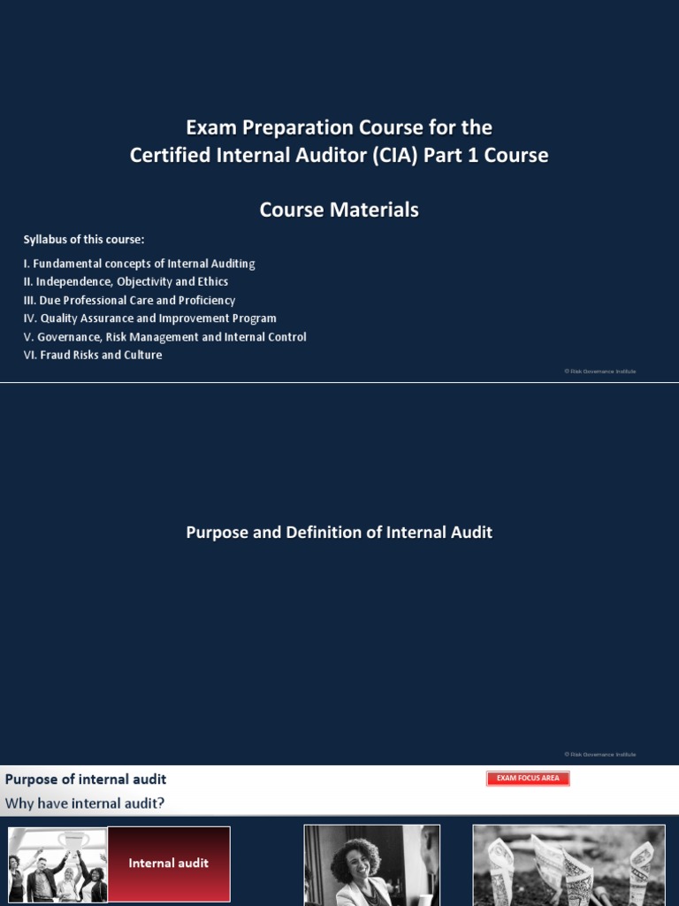 Certified+Internal+Auditor+ (CIA) +part+1+ +Exam+Focus+Materials | PDF ...