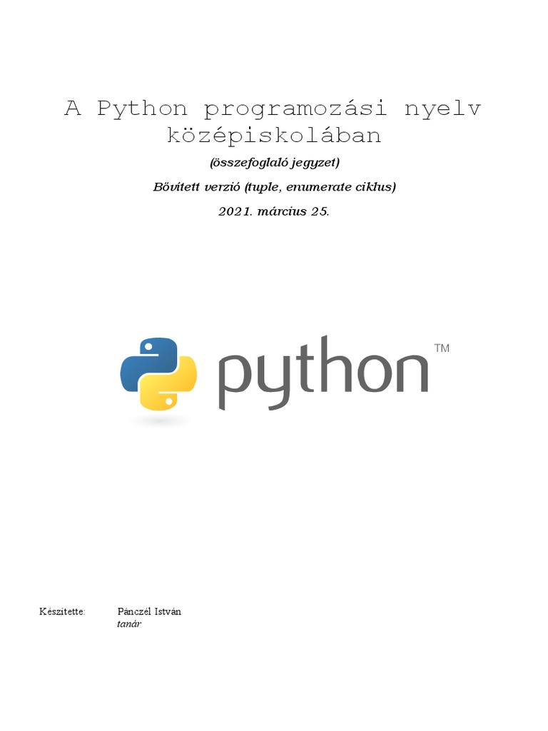 Python Kozepiskolaban | PDF