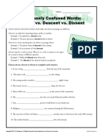 Commonly Confused Words Decent Descent Vs Dissent