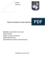 Políticas Nacionales en Salud y Política de Gobierno.