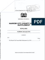 Nairobi City County: Gazette Supplement