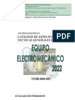 Catálogo de Especificaciones Técnicas Generales de Equipo Electromecánico
