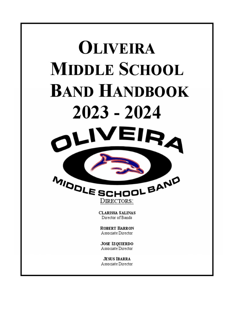 20232024 Band Handbook PDF Musical Instruments