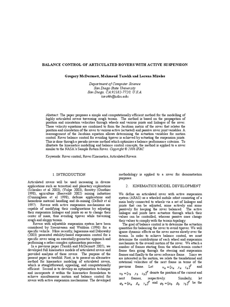 Rov Suspension Kinematics Download Free PDF Euclidean Vector