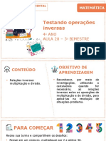 Testando Operações Inversas: 4 ANO AULA 28 - 3 Bimestre