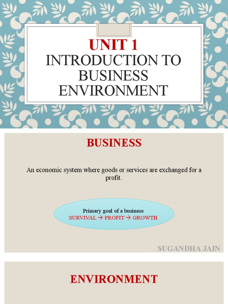 Introduction To Business Environment | PDF | Risk | Employment