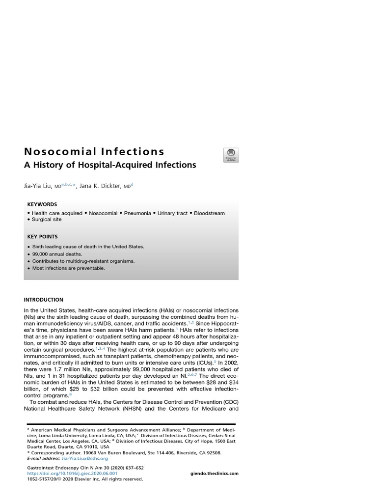 Infecciones Nosocomiales Una Historia De Infecciones Adquiridas En