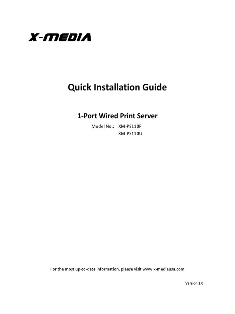 XMPS110P PS110U User Guide v1.0 PDF