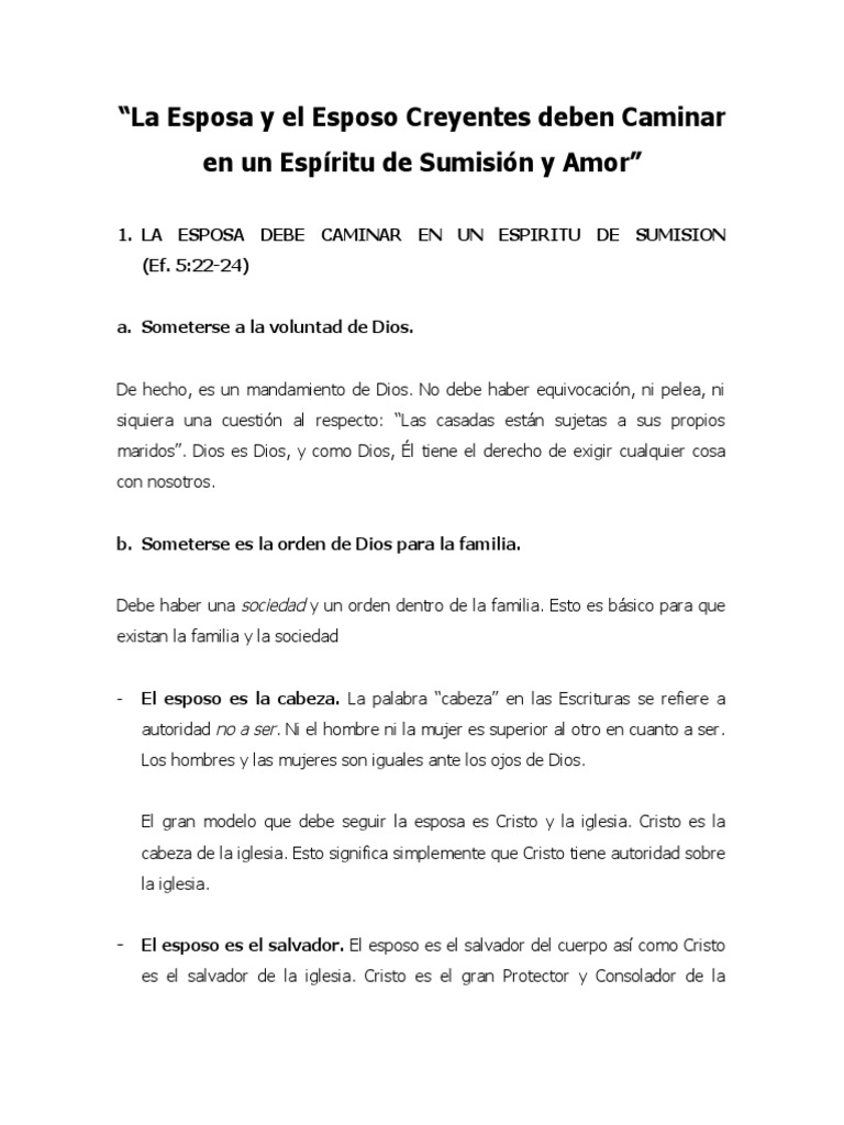 Amor y Sumisión en el Matrimonio | PDF | Amor | Cristo (título)