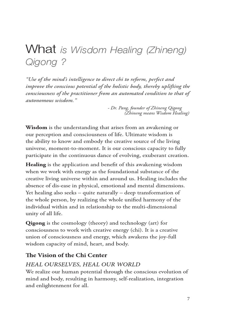What Is Qigong pt2 What Is Wisdom Healing Qigong PDF