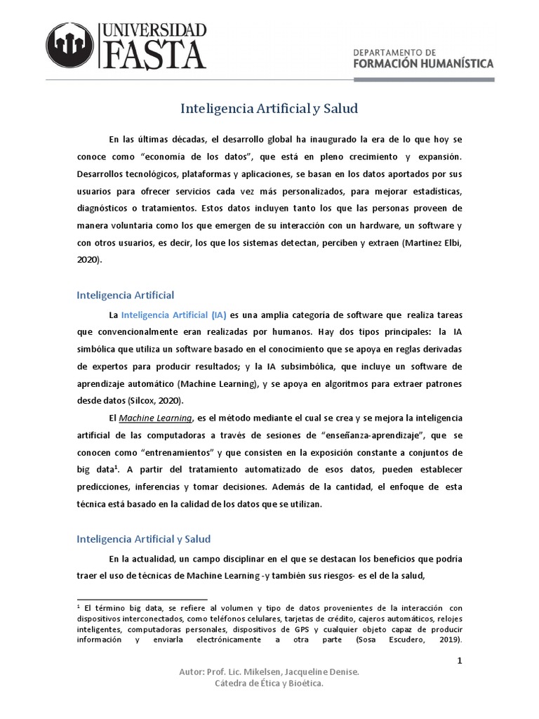 Ética de la IA en la Salud | PDF | Inteligencia artificial ...