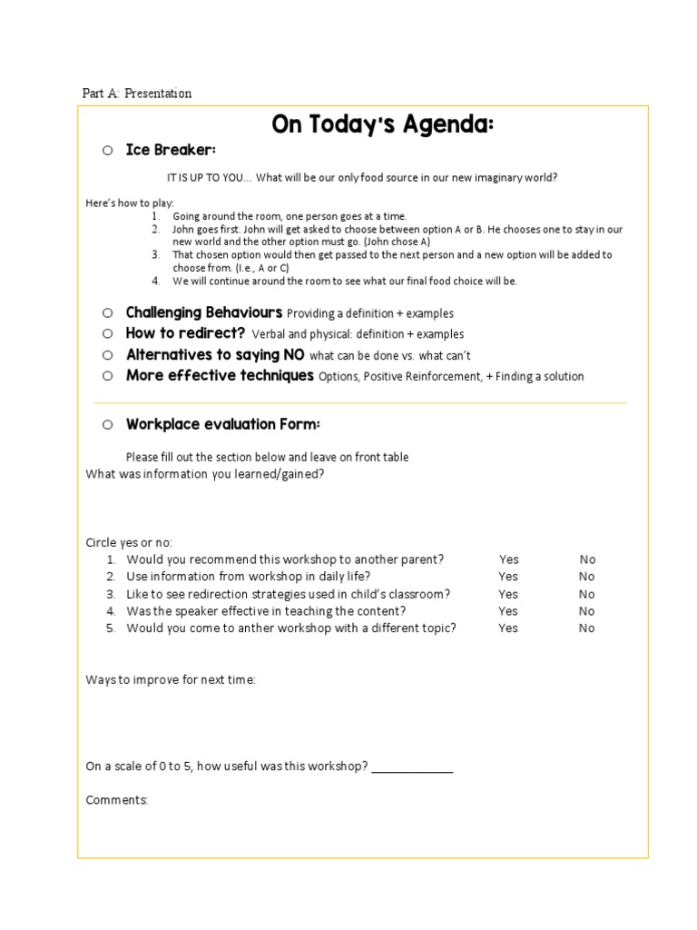 Workshop on Redirecting Child Behaviors | PDF | Child Care | Classroom