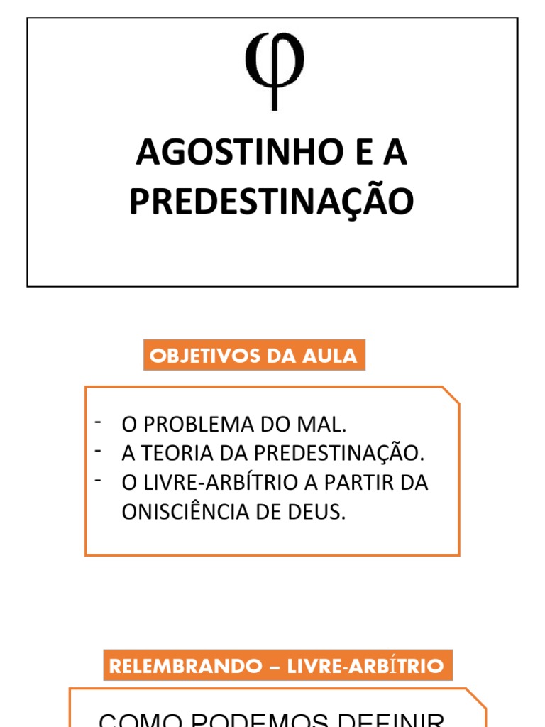 Predestinação e Livre-Arbítrio em Agostinho | PDF | Deus | Agostinho de ...