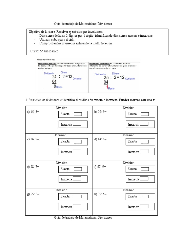 Gu a de trabajo de matem ticas 5to basico pdf matem ticas