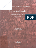 Lacoue-Labarthe - La Imitacion de Los Modernos